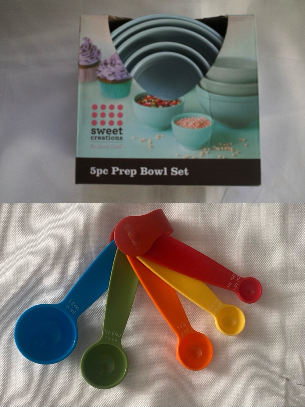 T.J.Maxx Sweet Creations 5-Piece Prep measuring Bowl Set in Mint and New Measuri